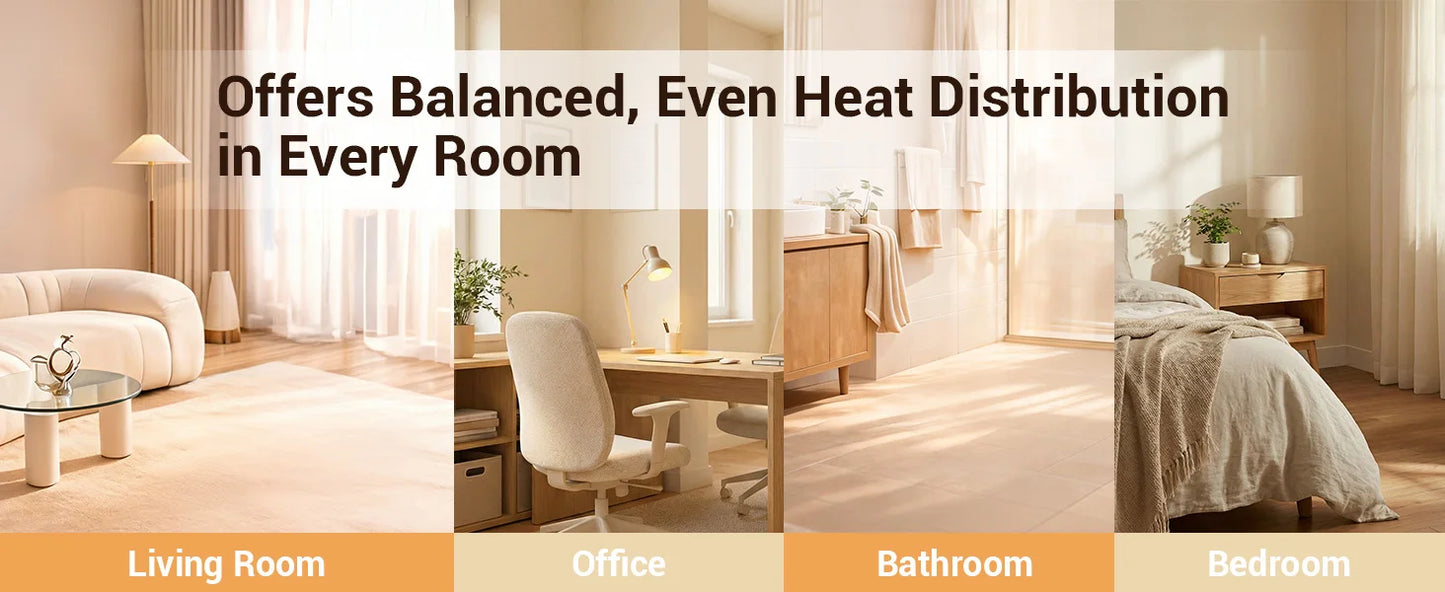 Graphene Smart Panel Heater with WiFi, App & Voice Control – 1500W Infrared Convection | Freestanding & Wall-Mount