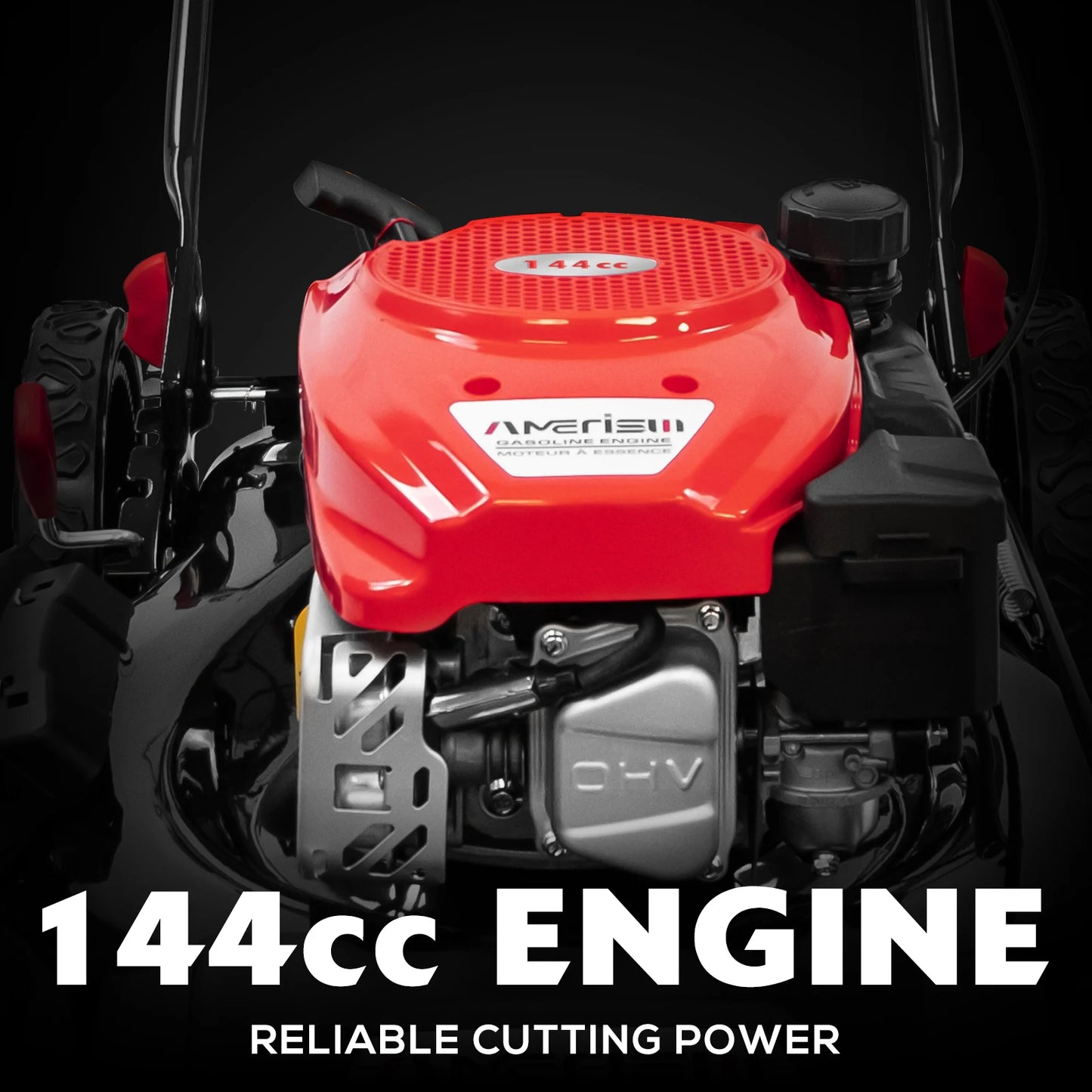 PowerSmart 21 in. 144cc Gas Push Lawn Mower, 2-in-1 Mulching and Discharge, 6-Position Height Adjustment, High Rear Wheels, Gard
