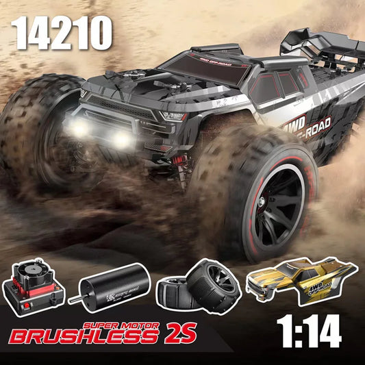 MJX 14209 14210 V3.0 1/14 RC Car 75km/h Brushless Hyper Go 2.4G Remote Control 4WD Off-road Racing RC Truck Electric Hobby Toy