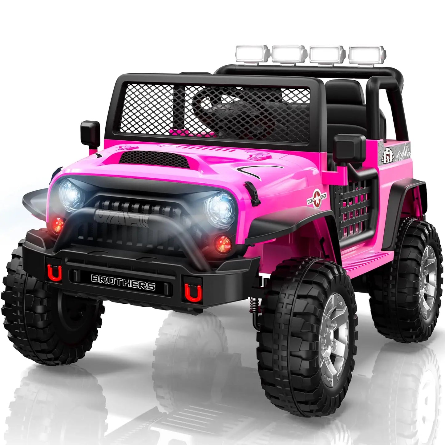 IGIANT 24V 2-Seater Kids Ride-On Truck – Remote Control, Bluetooth, Music, Suspension, LED Lights, 3-Speed Electric Car