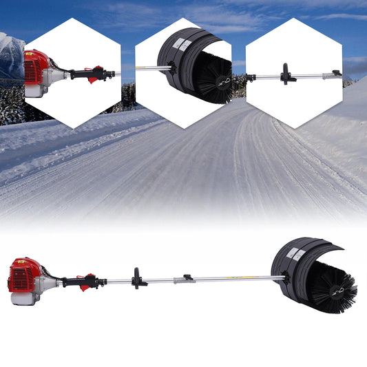 2.3HP 52CC Gas Power Walk Behind Sweeper – Handheld Outdoor Broom for Snow, Leaves, Mud, and Artificial Grass | Heavy-Duty 2-Stroke Engine