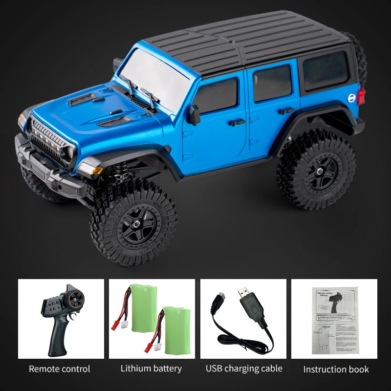 C8801 1:18 RC Climbing Jeep – 4WD Off-Road Rock Crawler with Lights, 2.4GHz Remote, 370 Motor & Simulation Body