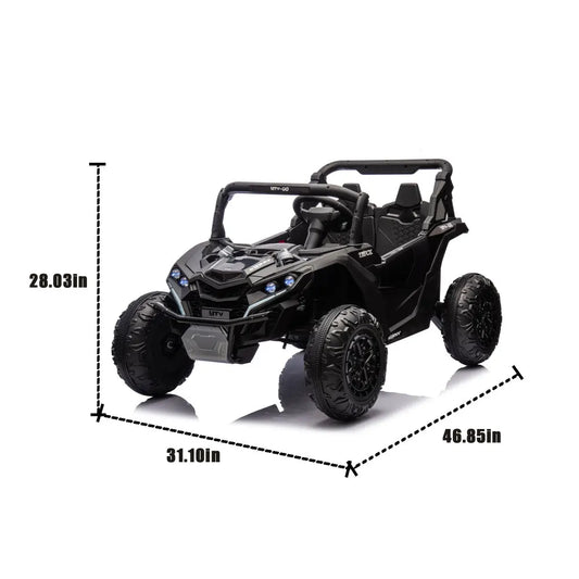24V Two-Seater Electric Ride-On UTV for Kids – Remote Control, 4-Wheel Suspension, Slow Start & Big Wheels for Ages 3+