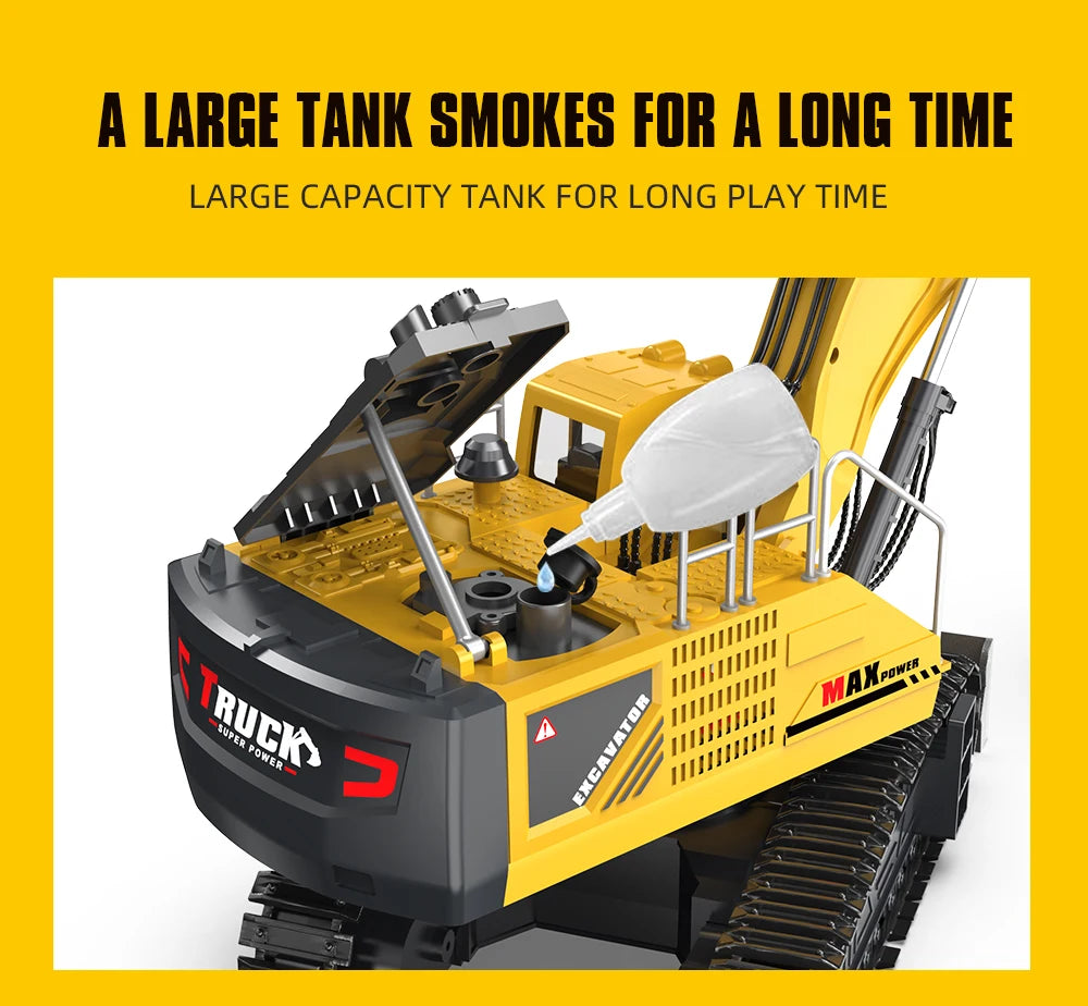 1:18 Alloy RC Excavator – 17-Channel Full Simulation Construction Vehicle