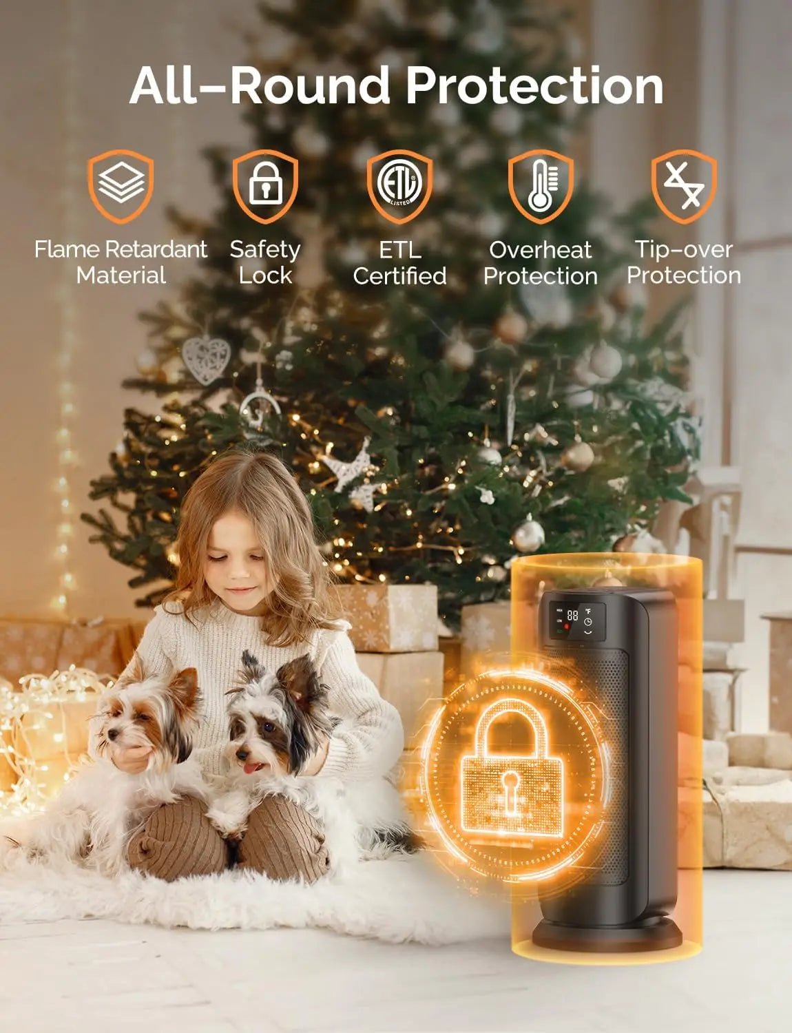 Portable 1500W Ceramic Heater with Thermostat, Oscillation, ECO Mode & Remote – Safe & Smart Indoor Heating