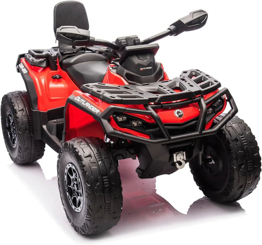 24V 2-Seater Ride-On ATV for Kids with Bluetooth, Leather Seats, 3 Speeds & Realistic Controls – Electric 4-Wheeler Toy for Ages 3+