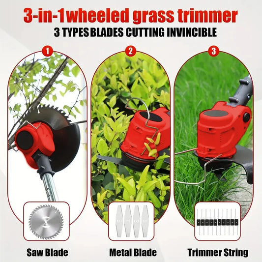 Cordless Lawn Trimmer – 3-in-1 Grass Cutter & Edger Kit