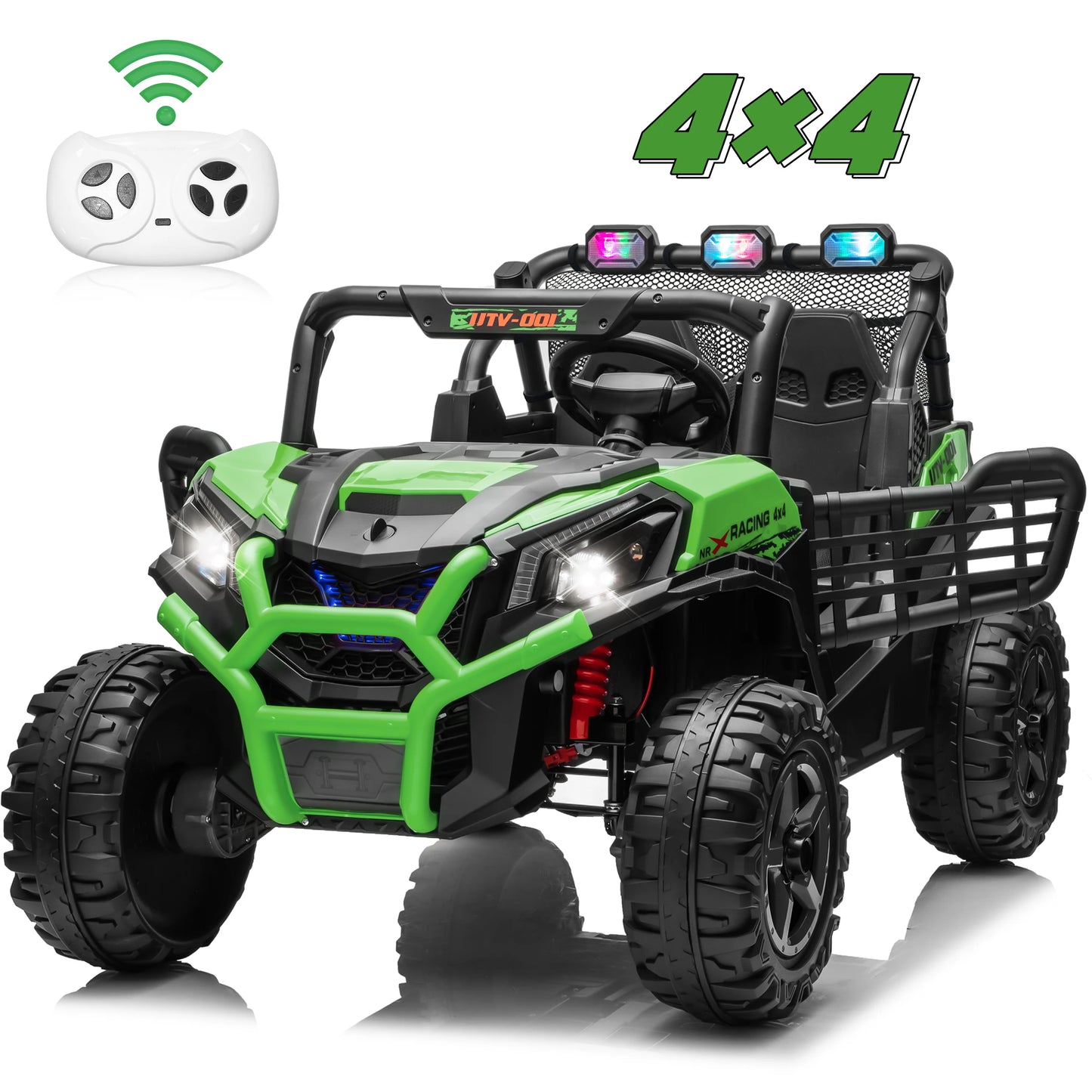 Joyracer 24V 4WD 2-Seater Ride-On UTV – Off-Road Electric Car with 4x200W Motors, Remote Control, LED Lights & Bluetooth