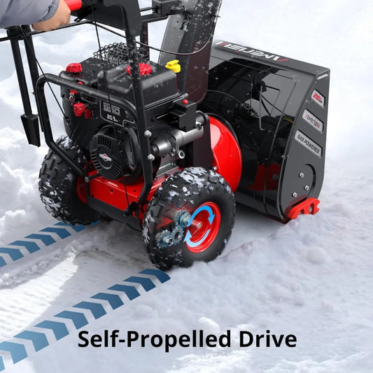 26-Inch 2-Stage Gas Snow Blower 212cc Engine Self-Propelled with Electric Start Heavy-Duty for Driveways & Large Areas