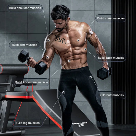 Fully Foldable Adjustable Fitness Bench – 13-in-1 Multi-Functional Weight Bench for Home Gym, Roman Chair, Sit-Up Bench & Dumbbell Workout