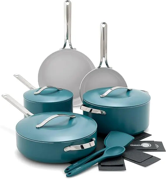 Nova 10-Piece Cookware Pots & Pans Set, Oprah’s Favorite Things 2024, PFAS-Free Ceramic Nonstick, Fry, Sauté, Stockpot, Utensil
