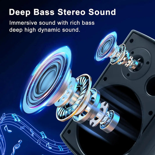800W Outdoor Bluetooth Speakers Waterproof Wall Mount – 6.5" Dual Speakers with Powerful Bass & Swivel Brackets (Set of 4)