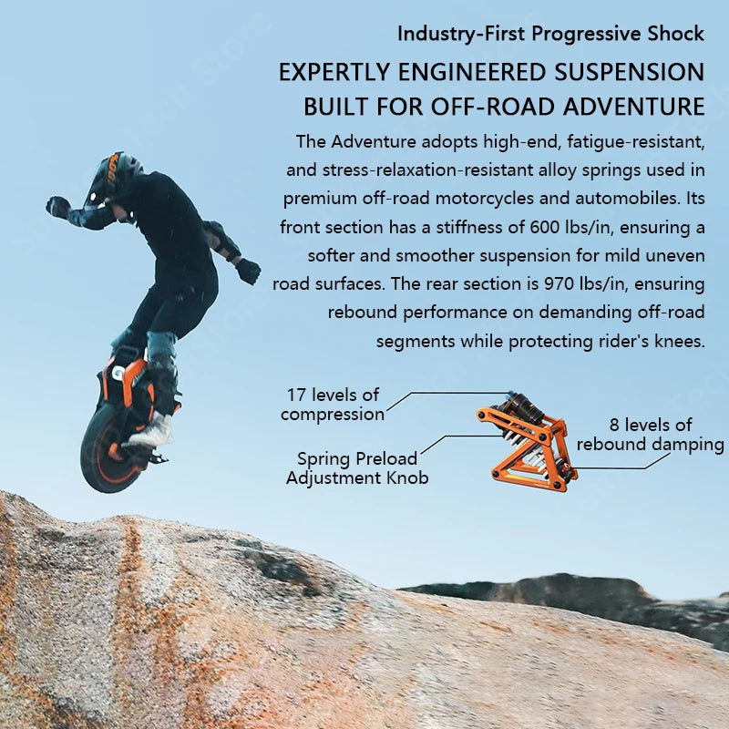 INMOTION Adventure V14 Electric Unicycle 70km/h Speed 134V 2400Wh 50S Motor C40 9000W High Torque EUC Unicycle Wheel