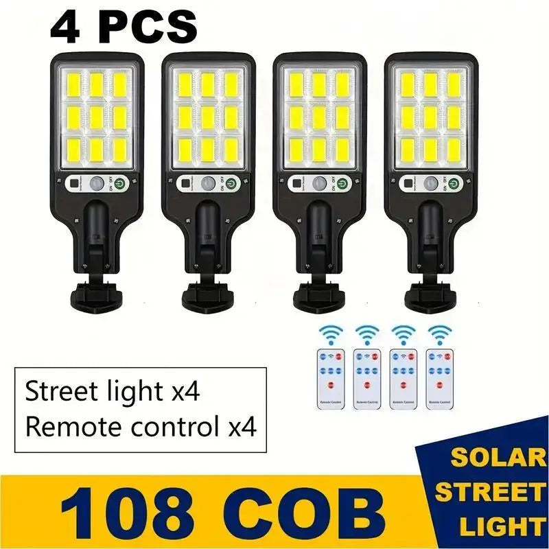 Solar Street Lights Outdoor with Motion Sensor & Remote Control
