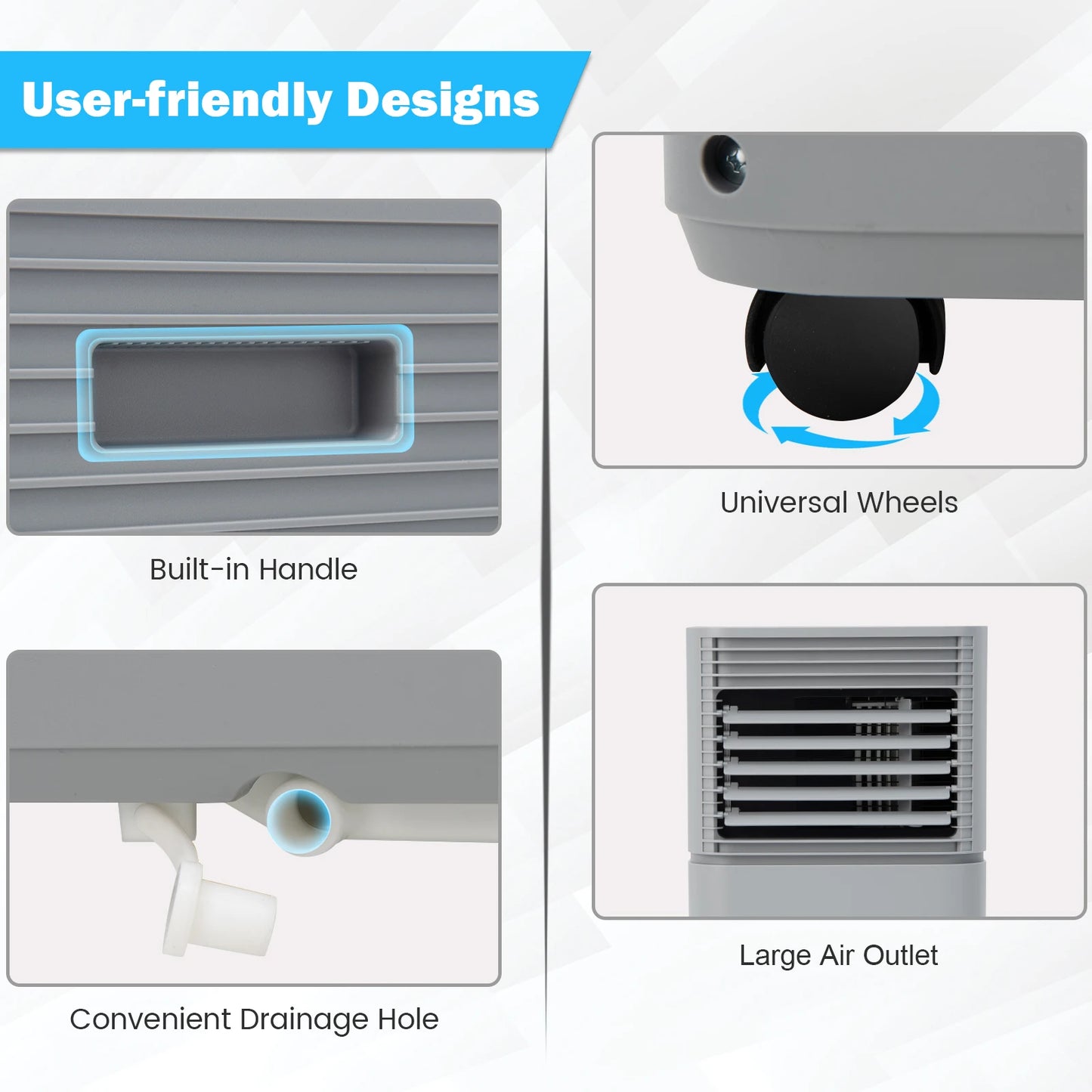 8000 BTU Portable Air Conditioner 3-in-1 with Dehumidifier, Fan Mode, Remote Control, and Window Kit – Ideal for Rooms up to 230 sq. ft.