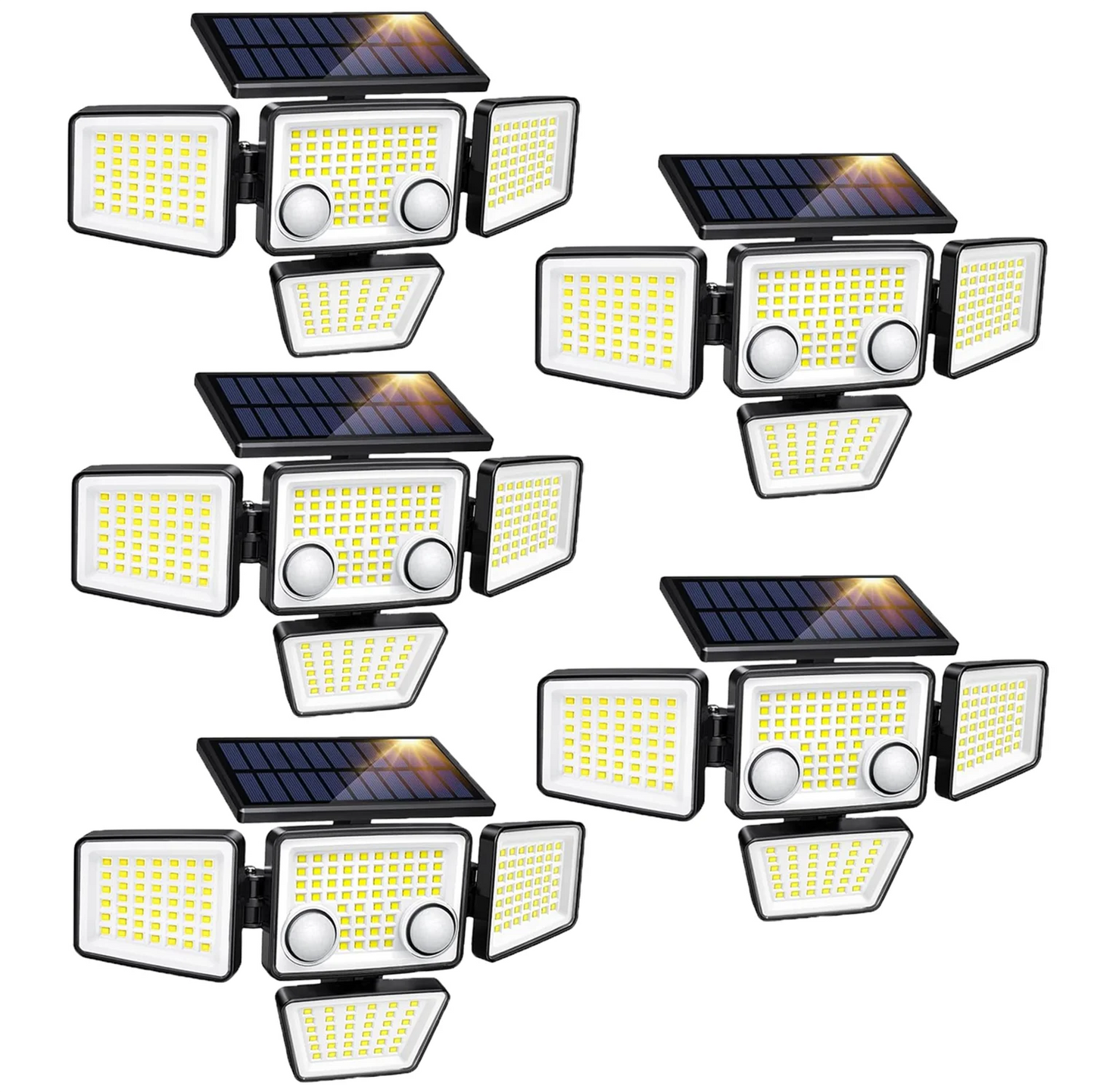 2024 Upgraded 4-Head Solar Motion Sensor Outdoor Lights