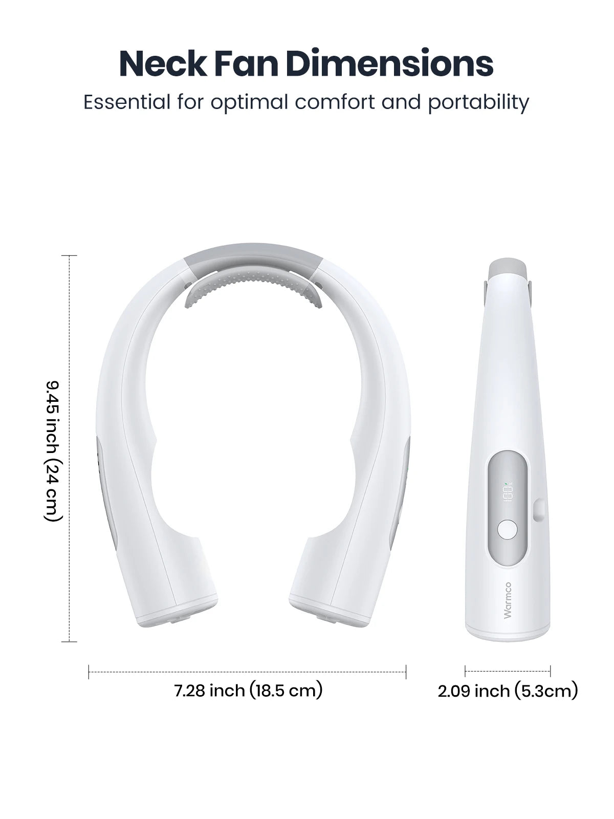 Warmco 10000mAh Portable Neck Fan