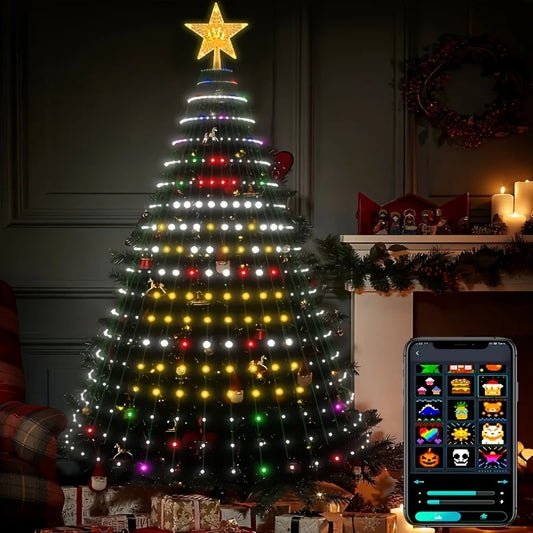 400 LEDs Remote & App Control RGB Smart Christmas Tree Lights & Outdoor Holiday Decoration