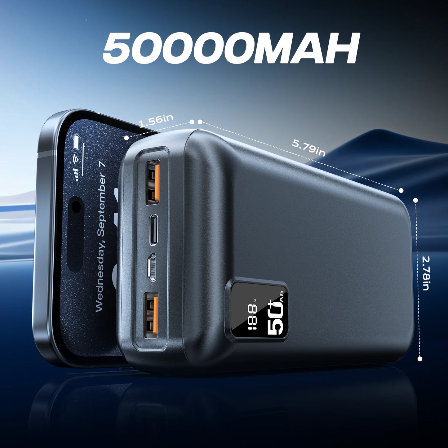 22.5W Fast Charging Power Bank 50000mAh Portable Charger