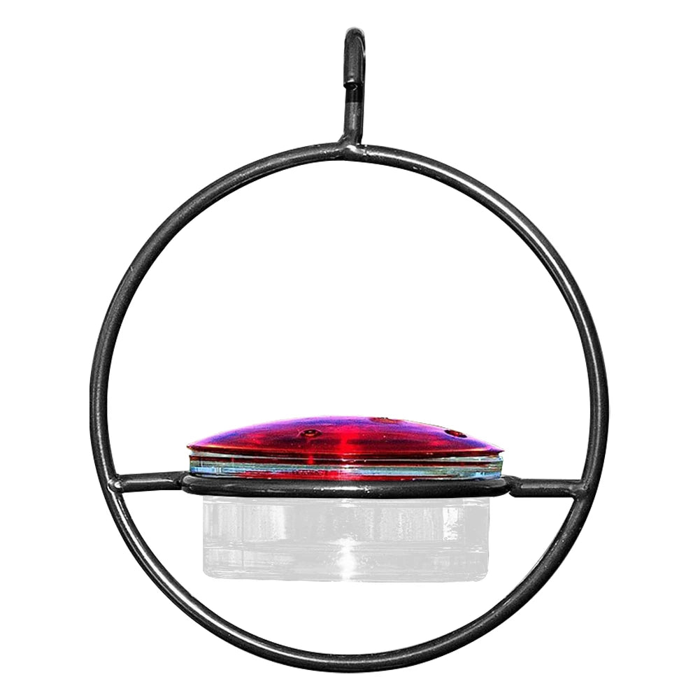 Circular Hanging Hummingbird Feeder – Bee & Ant Proof with Red Glass Bowl, Easy Clean, Outdoor Bird Feeder for Garden, Patio, Deck