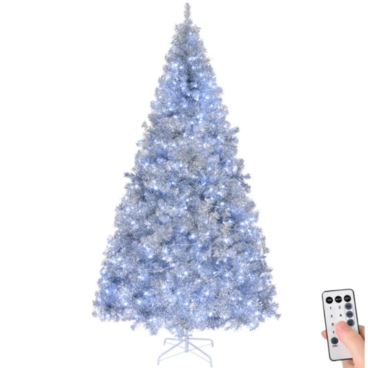 6ft 7ft 8ft Artificial Christmas Tree w/ LED Stand Silver