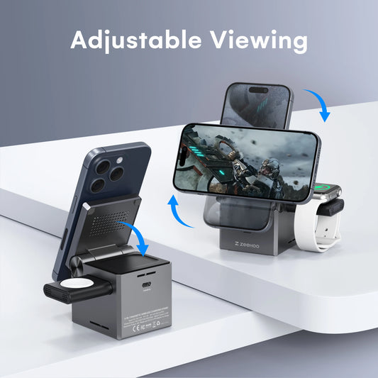 ZeeHoo 3-in-1 Magnetic Wireless Charging Station for Apple Devices