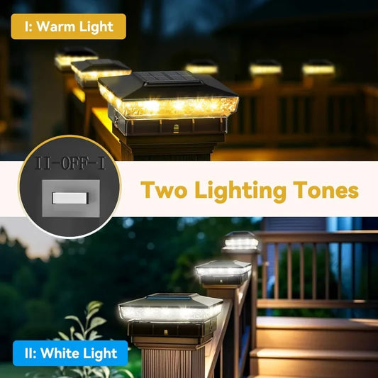 Solar Post Cap Lights – Outdoor LED Deck & Fence Lighting Set