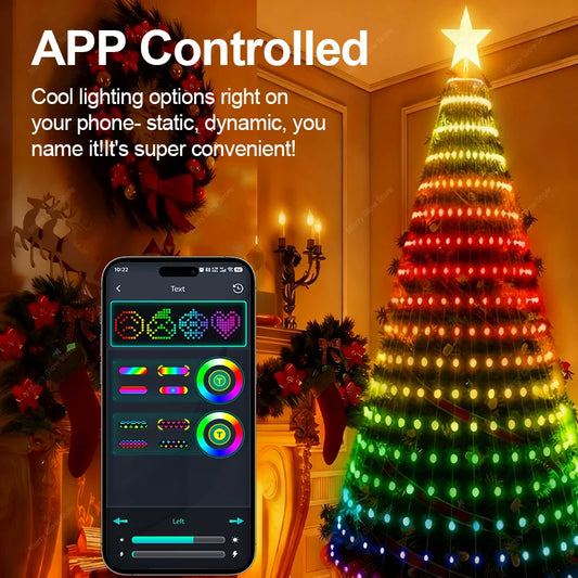 Led Lights String Bluetooth Application Control DIY Image LED RGB Fairy Christmas Tree Lights Holiday Decorations