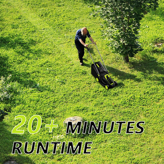 Deli 13-Inch Cordless Electric Lawn Mower 21V Battery Lightweight Brushless