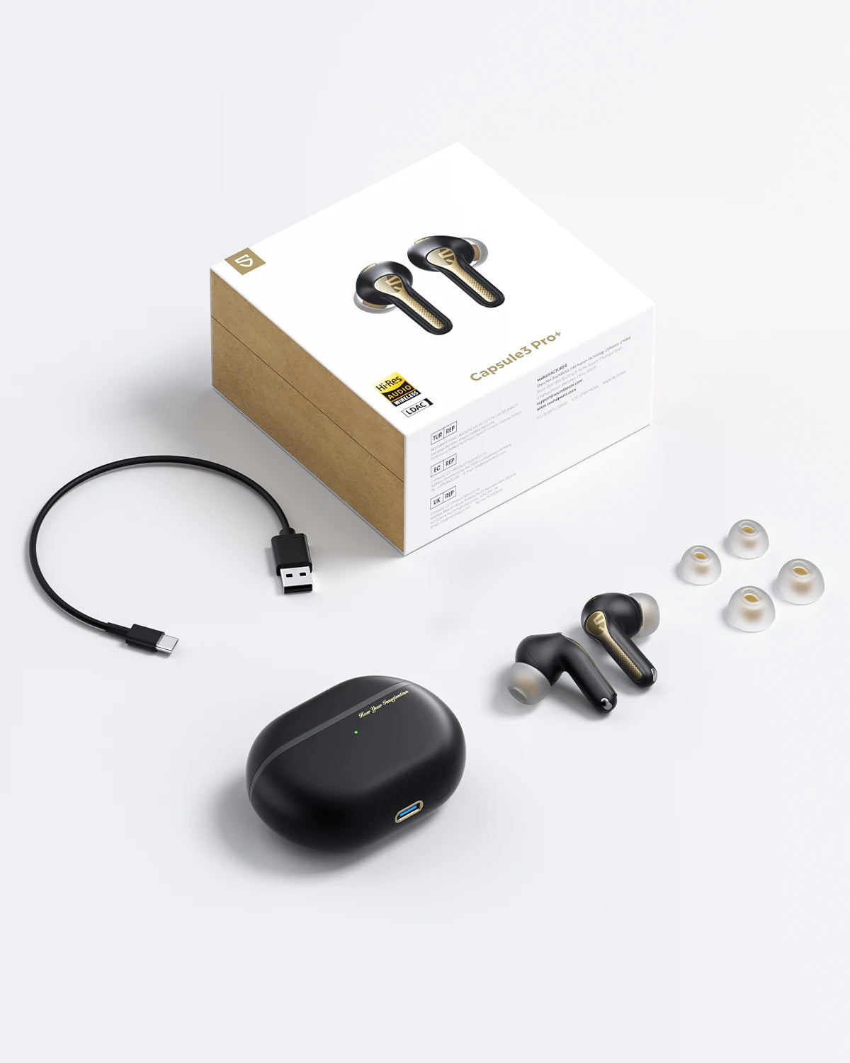 SoundPEATS Capsule3 Pro+ Wireless Earphones with xMEMS Speaker, Hi-Res LDAC & Adaptive ANC