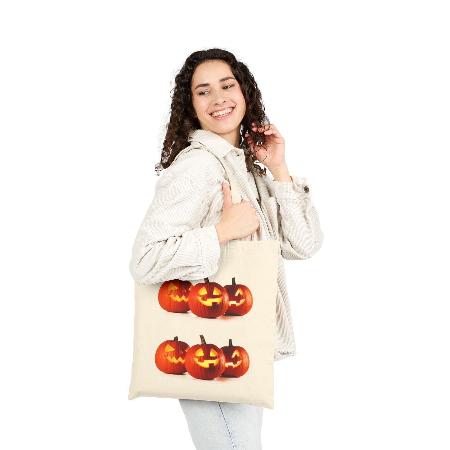 Copy of Whimsical Halloween Cotton Canvas Tote Bag, Eco-Friendly Shopping Bag, Trick or Treat Tote, Holiday Gift Bag, Festive Reusable Shopper