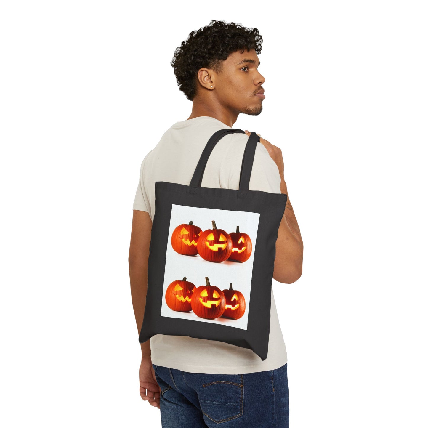 Copy of Whimsical Halloween Cotton Canvas Tote Bag, Eco-Friendly Shopping Bag, Trick or Treat Tote, Holiday Gift Bag, Festive Reusable Shopper