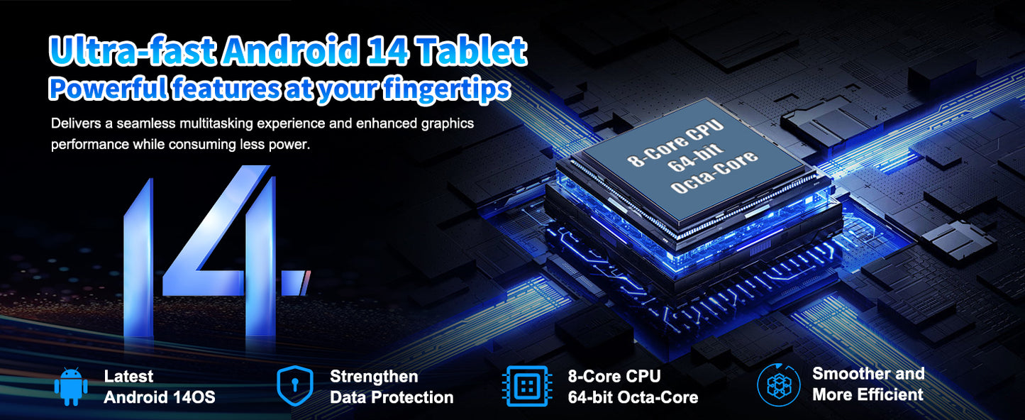BESTSKI 10.1-Inch Android 14 Tablet – 8GB RAM + 64GB Storage | Octa-Core CPU | Face Unlock | Keyboard & Mouse Bundle