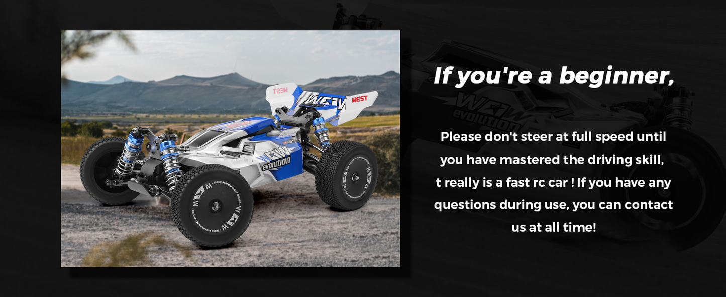 WLtoys 144011 1/14 4WD RC Car – Upgraded Brushless Off-Road Racer with 43+ MPH Speed & Metal Chassis (144001 V2)