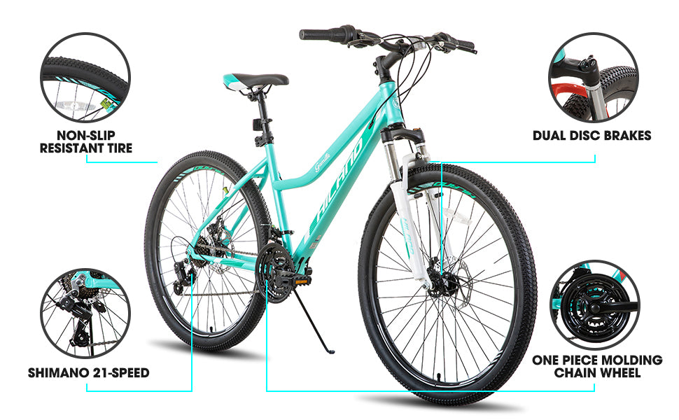 Hiland 26” Women’s Mountain Bike – Shimano 21-Speed Step-Through Bicycle