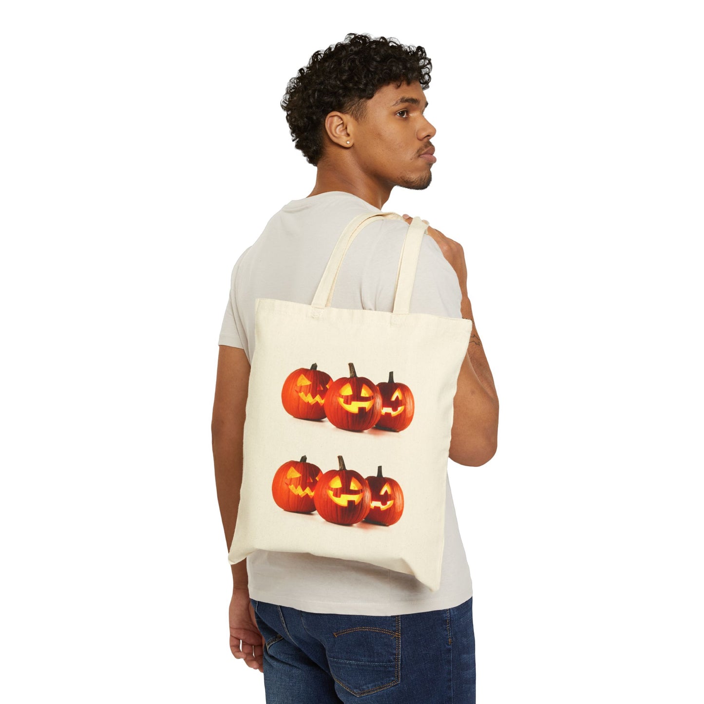 Copy of Whimsical Halloween Cotton Canvas Tote Bag, Eco-Friendly Shopping Bag, Trick or Treat Tote, Holiday Gift Bag, Festive Reusable Shopper