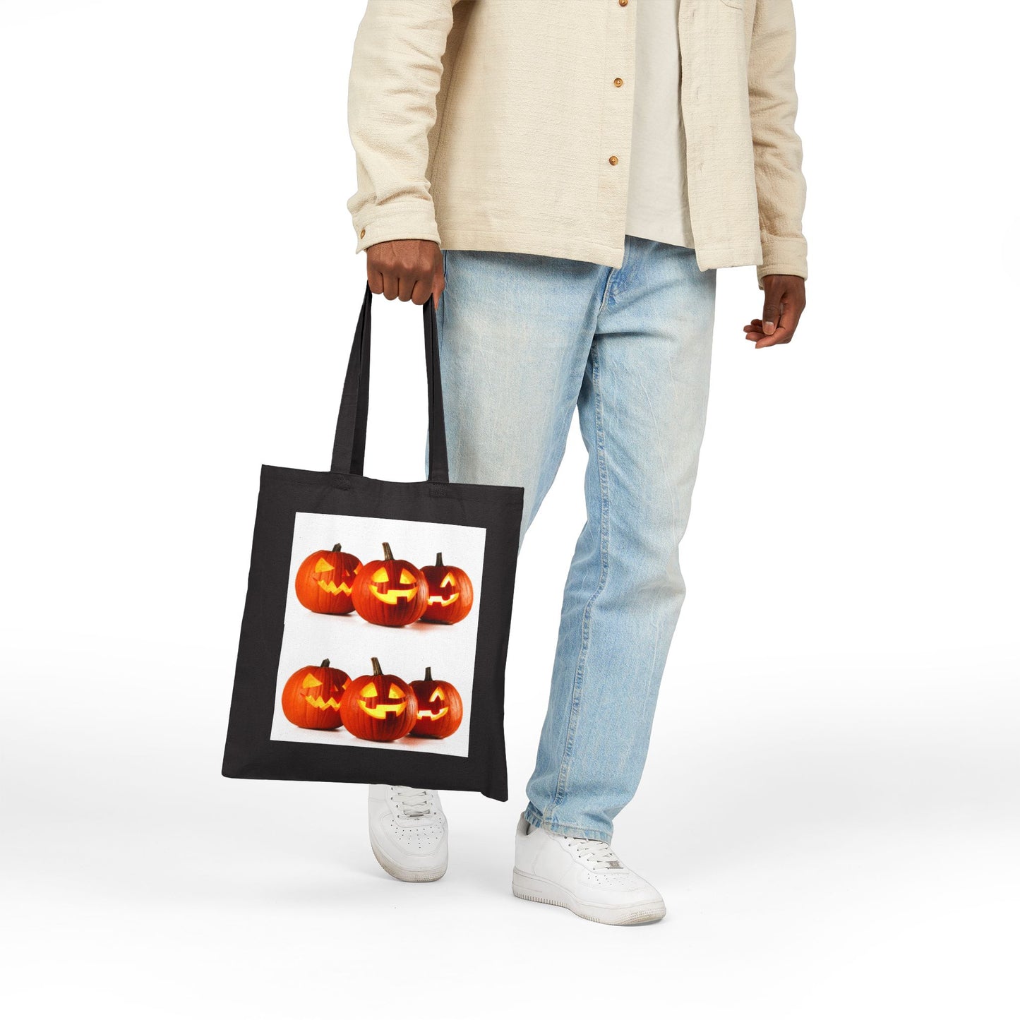 Copy of Whimsical Halloween Cotton Canvas Tote Bag, Eco-Friendly Shopping Bag, Trick or Treat Tote, Holiday Gift Bag, Festive Reusable Shopper