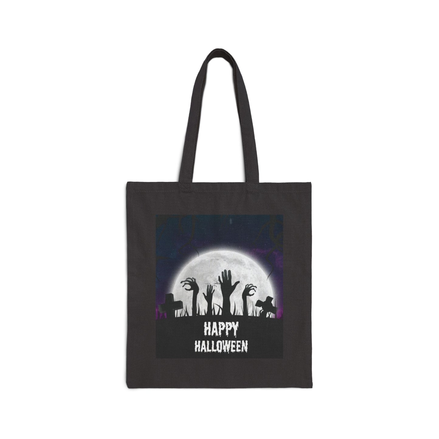 Whimsical Halloween Cotton Canvas Tote Bag, Eco-Friendly Shopping Bag, Trick or Treat Tote, Holiday Gift Bag, Festive Reusable Shopper