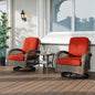 3-Piece Patio Bistro Set with Swivel Rocking Chairs & Glass Coffee Table