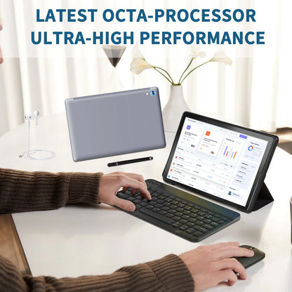10.1-Inch Android 14 Tablet – 16GB RAM + 128GB Storage + 1TB Expansion | Octa-Core CPU | Stylus, Keyboard & Mouse Bundle