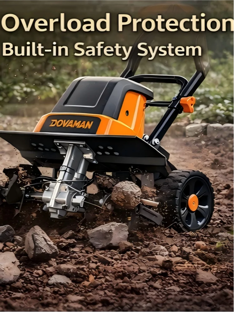 DOVAMAN 18” Electric Garden Tiller – 15A Powerful Soil Cultivator