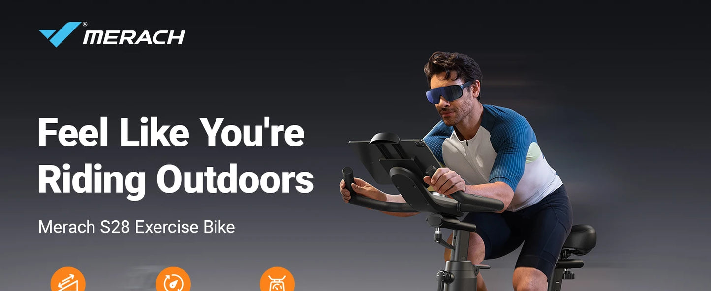 MERACH Exercise Bike Smart Magnetic Stationary Bike Indoor Cycling Adjustable Incline ±6° Grade Level Capacity Home Weight Loss