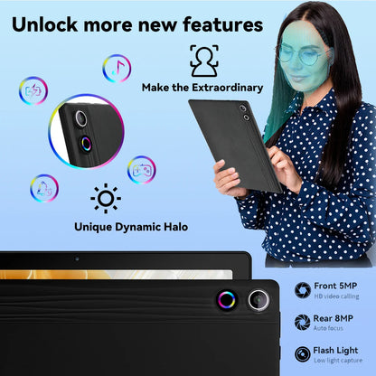 A10L 10-Inch Android 14 Tablet – 12GB RAM + 64GB Storage | Octa-Core CPU | Face Unlock | Keyboard, Mouse & Stylus Bundle