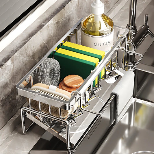 Over-Sink Kitchen Organizer | Sponge Holder & Drying Rack with Faucet Mount