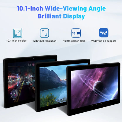 A10L 10-Inch Android 14 Tablet – 12GB RAM + 64GB Storage | Octa-Core CPU | Face Unlock | Keyboard, Mouse & Stylus Bundle