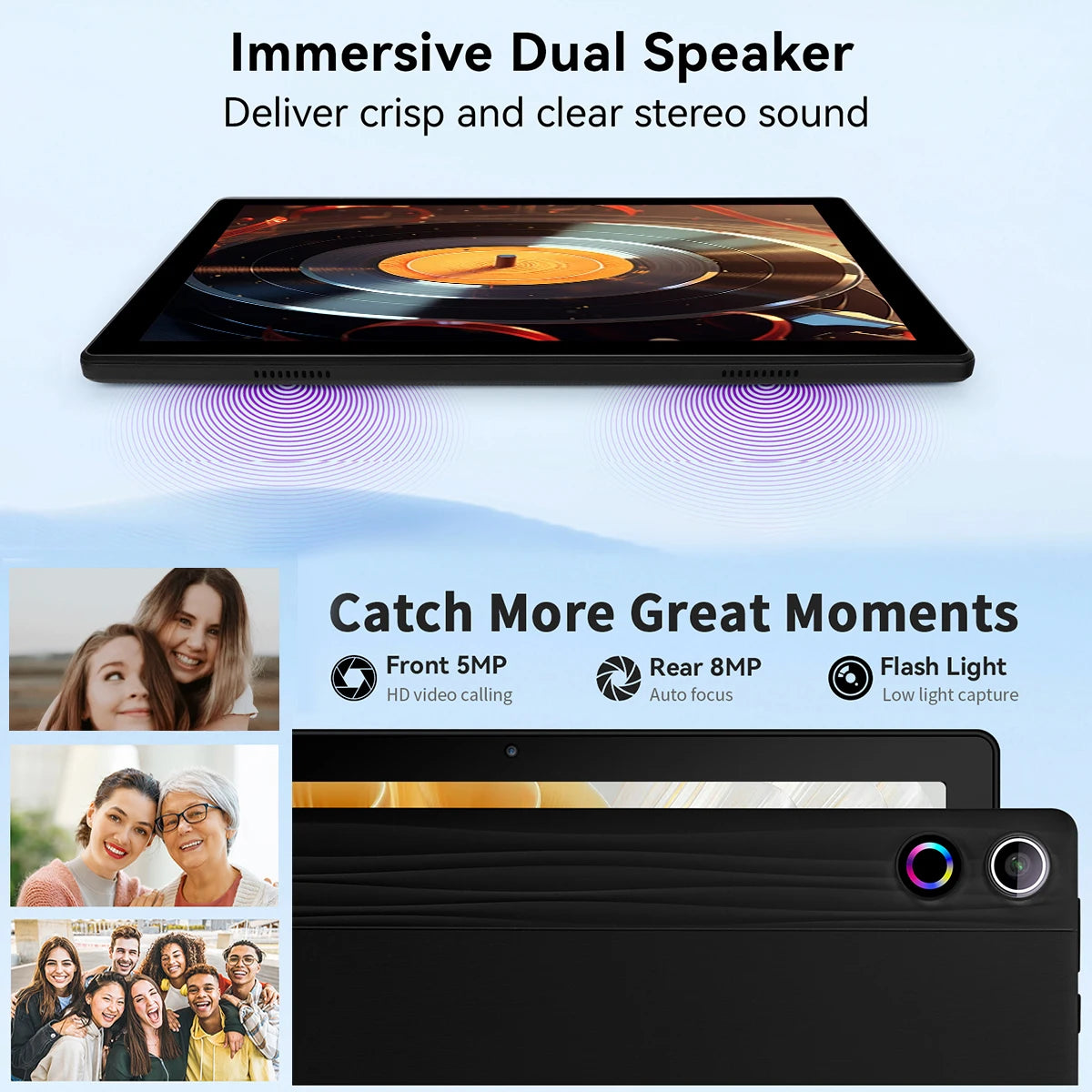 A10L 10.1-Inch Android 14 2-in-1 Tablet – 12GB RAM + 64GB Storage | 1TB Expandable | Octa-Core CPU | WiFi 6 | Keyboard, Mouse & Stylus Set