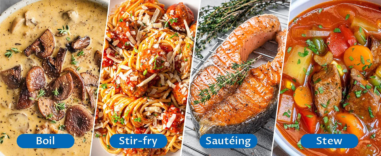 BEZIA Induction Cookware Pots and Pans Set – 10 Piece Nonstick, Dishwasher Safe with Stay-Cool Handles