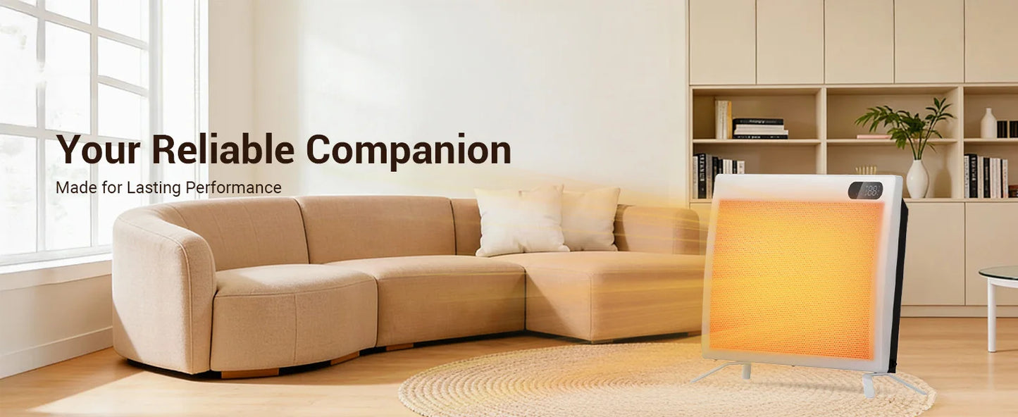 Graphene Smart Panel Heater with WiFi, App & Voice Control – 1500W Infrared Convection | Freestanding & Wall-Mount