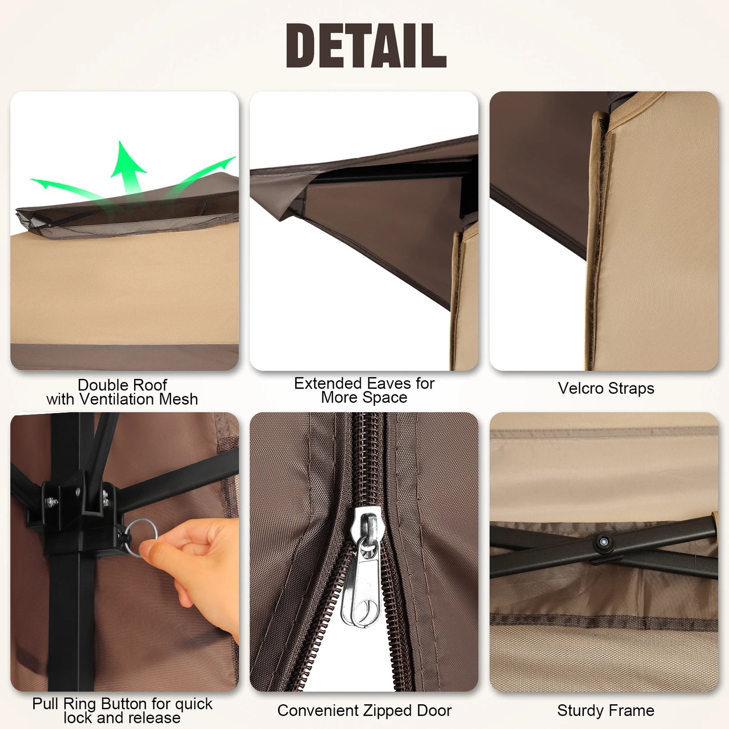 11x11FT Pop Up Gazebo Canopy Tent with Mosquito Netting & Carry Bag