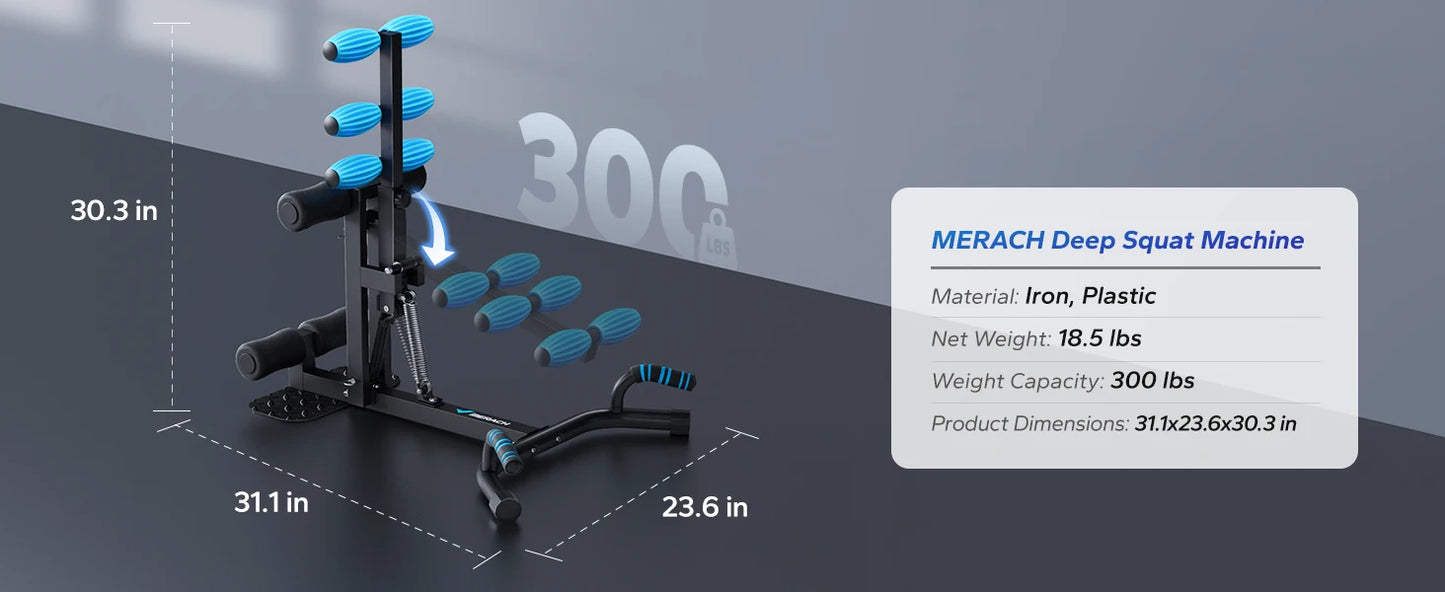 MERACH Multifunctional Adjustable Deep Squat Glutes Trainer Core Leg Push Up Buttocks Workout Machine